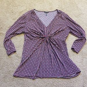 Geometric print work blouse